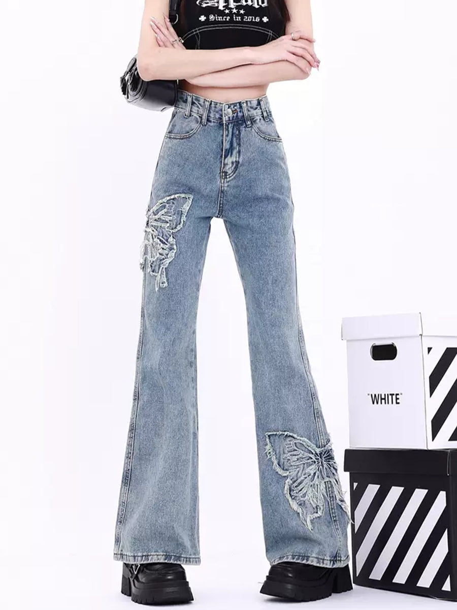 Butterfly Blue Denim Jeans