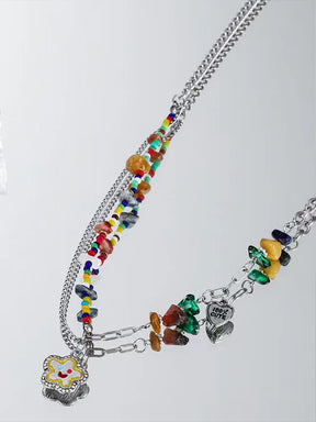 Smile Flower Rainbow Necklace