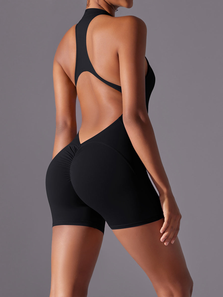 Plain Backless Straps Unitards Skin-Friendly Sleeveless Romper