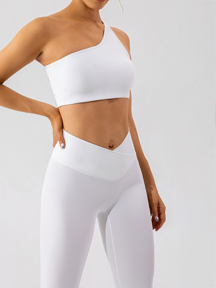 2pcs Sleeveless Halter Skin-Friendly Sports Set Workout Set Fitness Yoga Suit with Chest Pads