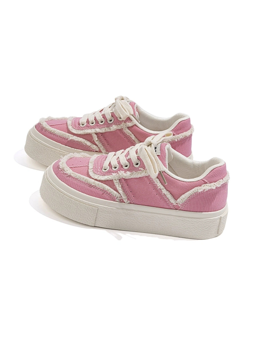 Chunky Sole Breathable Pink Casual Shoes