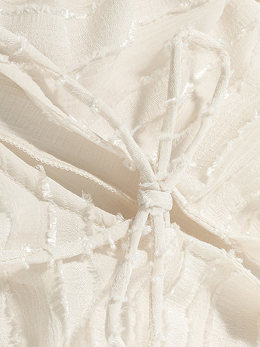 Chiffon Tied Slim Shirt Top