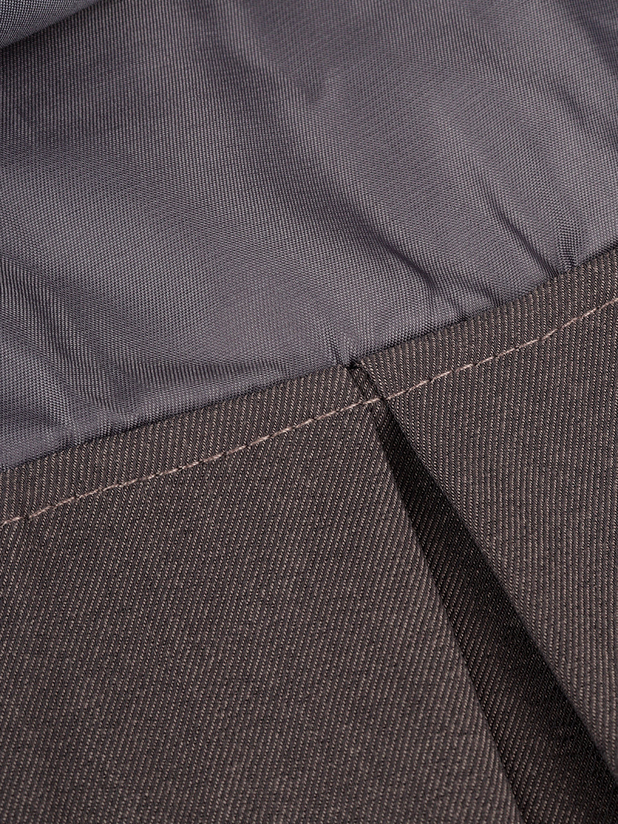 Blue Badge Shirt with Tie + Gray Vest + Skirt 3-Piece Set