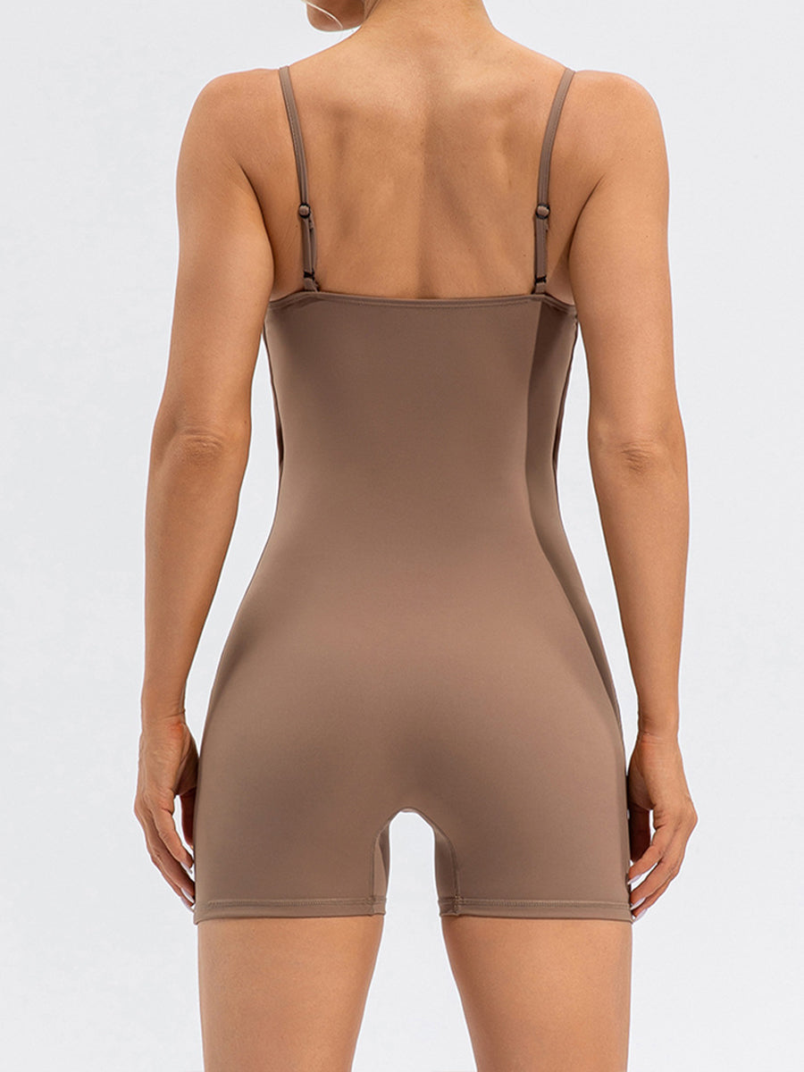 Plain Backless Straps Unitards Skin-Friendly Sleeveless Romper