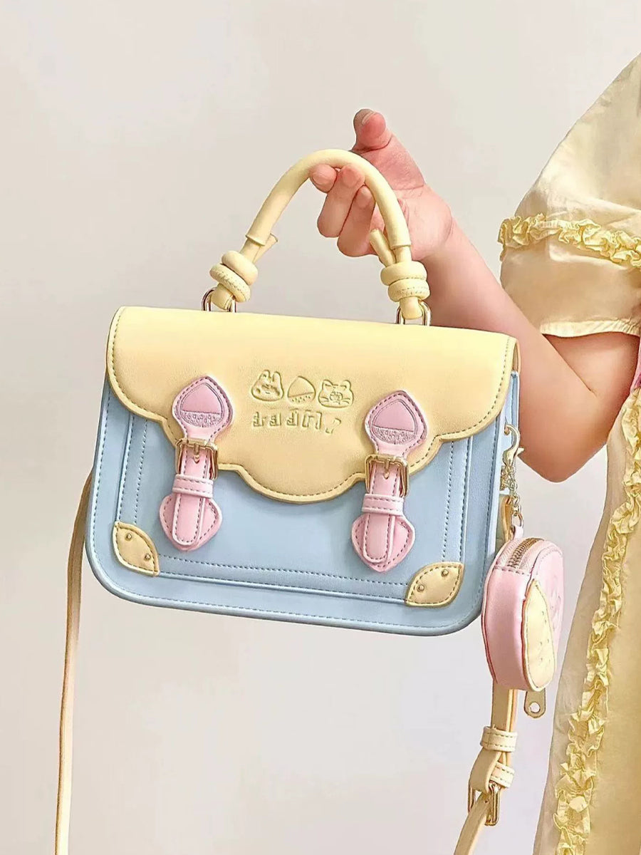 Candy Color Cute Cartoon Bag with Pouch