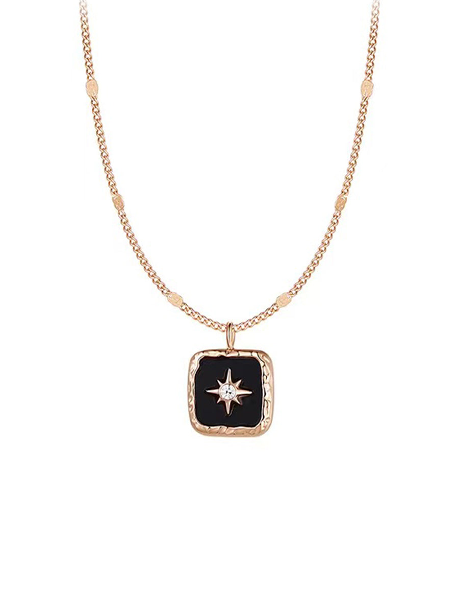 Gold Star Square Necklace