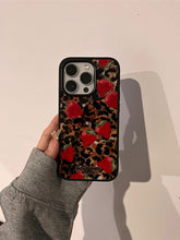 Cool Fashion Leopard Strawberry Black Frame Acrylic Phone Case