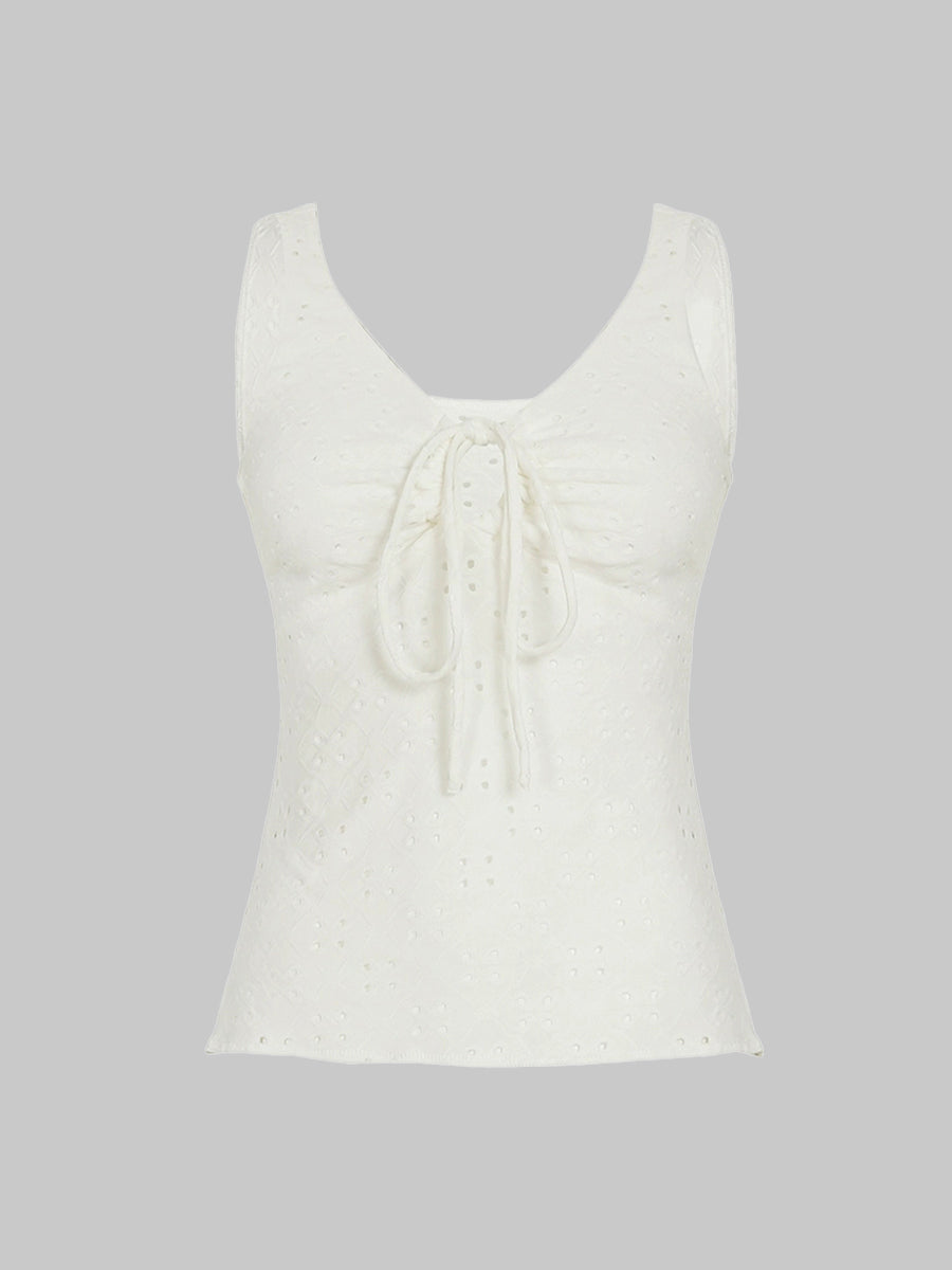 Crush Lace Motif Tiered Crop Top