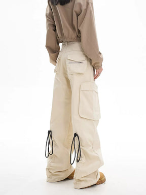 High Waisted Loose Casual Wide Leg Cargo Pants