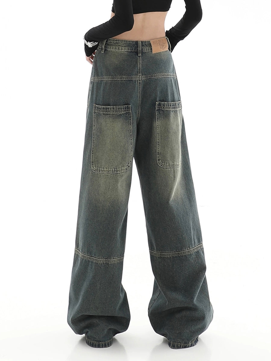 Vintage Relaxed Fit Grey Denim Jeans