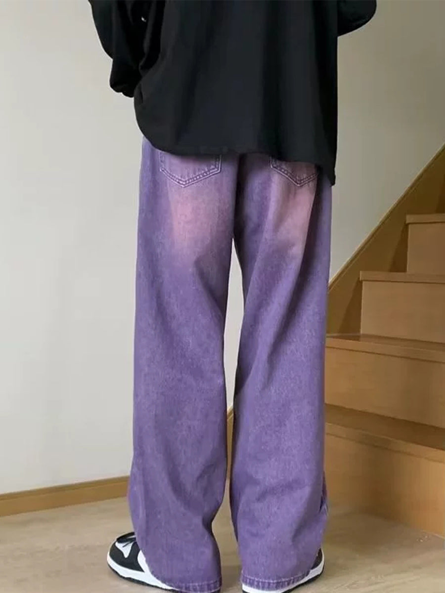 Purple High Waisted Loose Jeans
