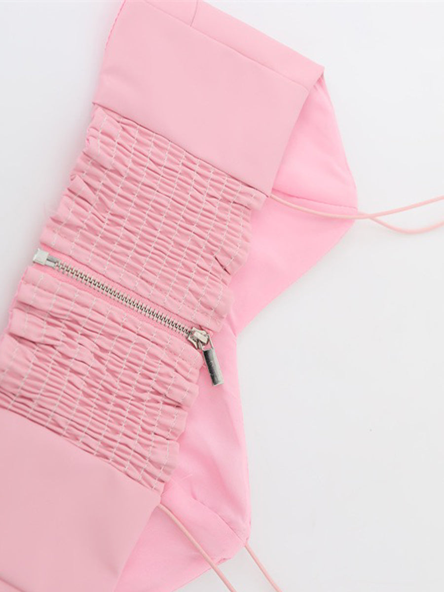 Barbie Pink Camisole Top + A-line Skirt with Belt Set