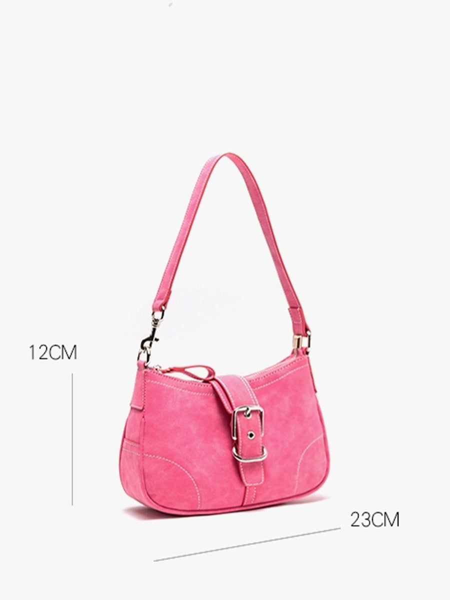 Vintage Frosted Pink Baguette Handbag