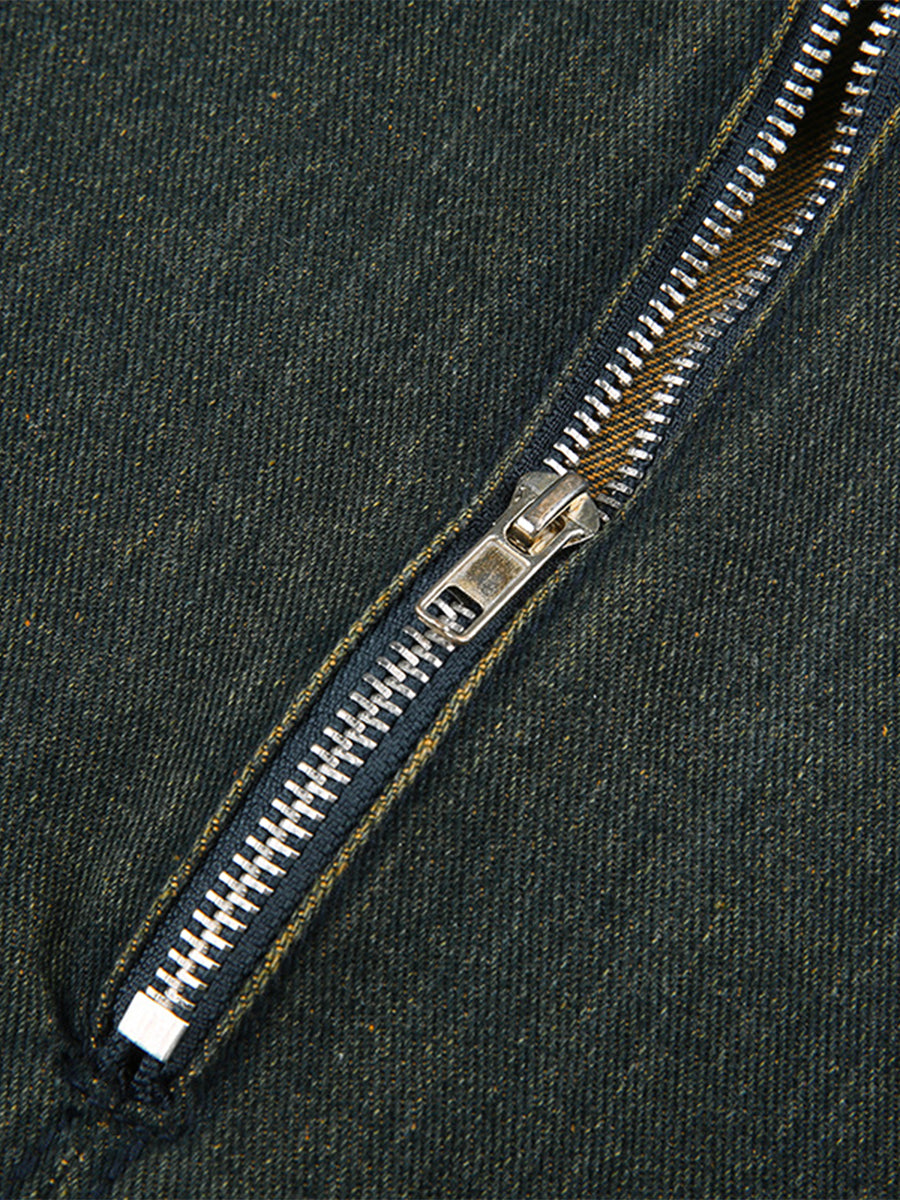 Star Irregular Hem Denim Long Skirt