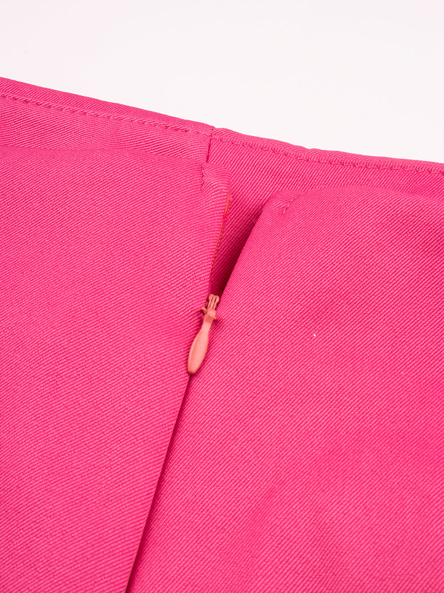 Blue Striped Camisole Top + Rose A-Line Skirt With Lining Two-Piece Set