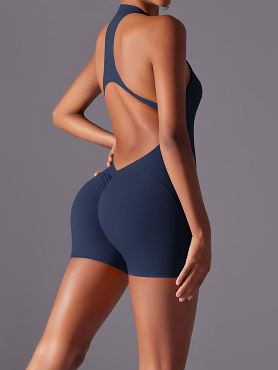 Plain Backless Straps Unitards Skin-Friendly Sleeveless Romper