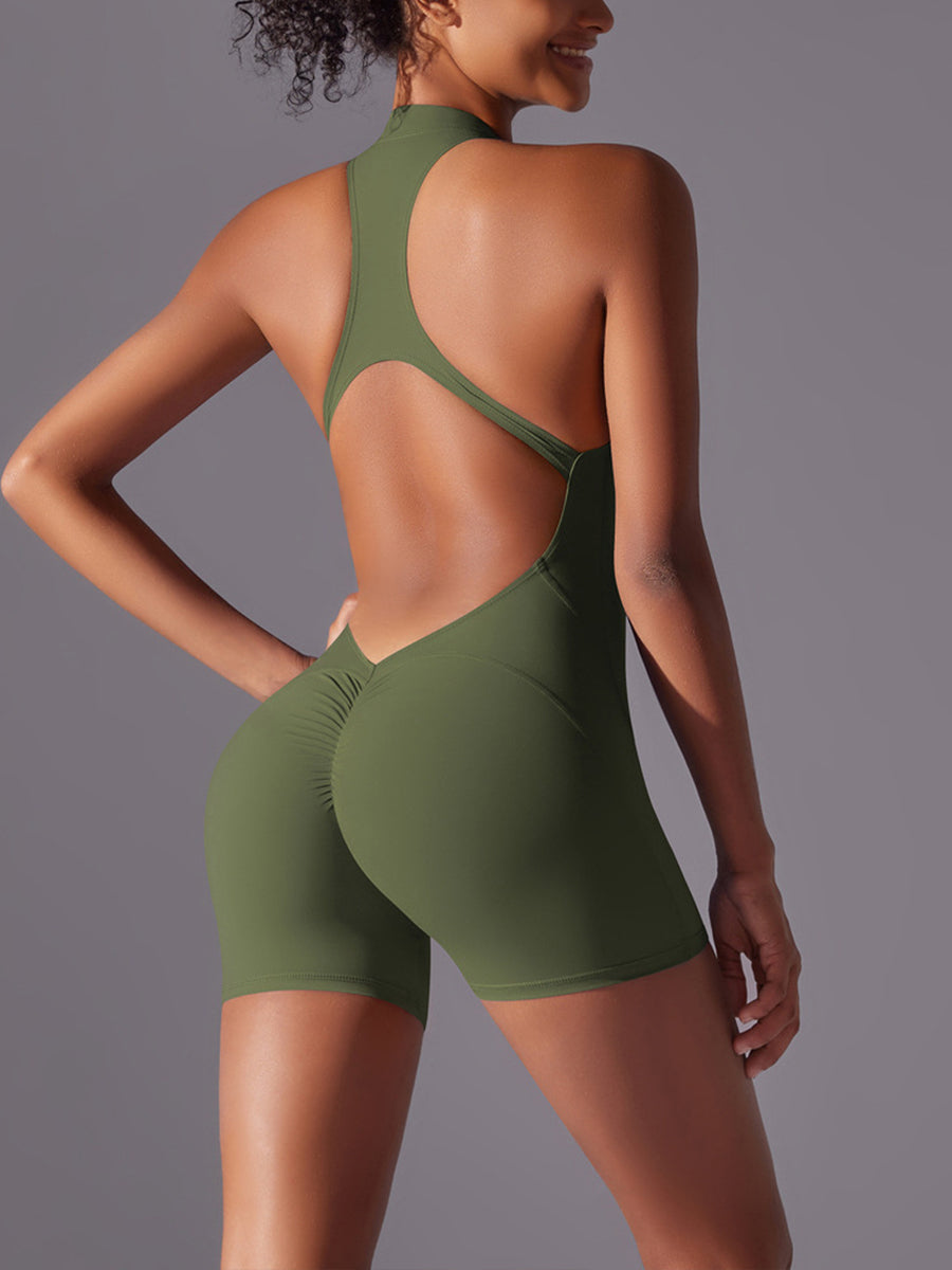 Plain Backless Straps Unitards Skin-Friendly Sleeveless Romper