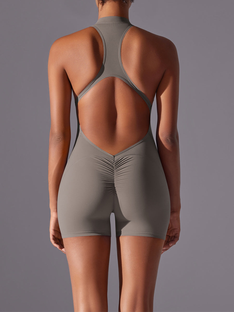 Plain Backless Straps Unitards Skin-Friendly Sleeveless Romper