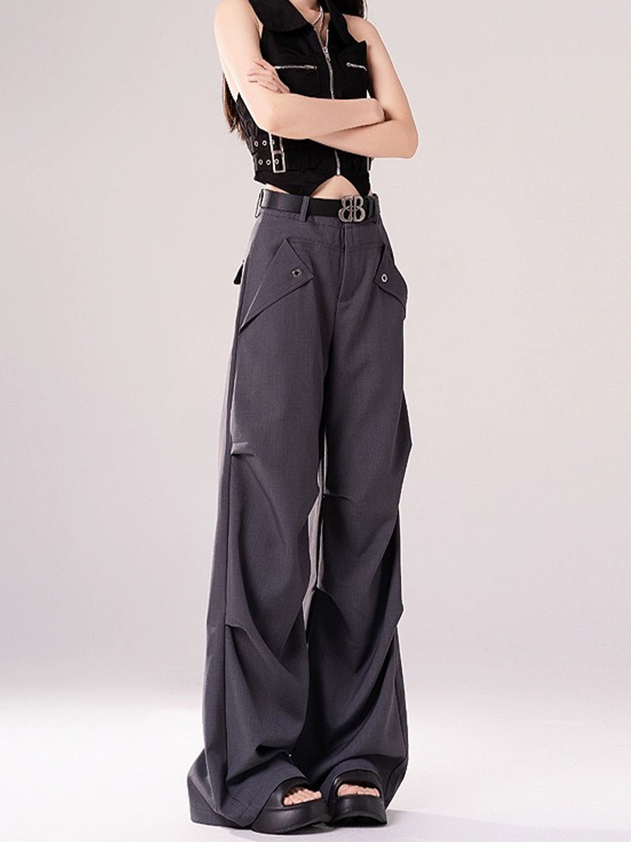 Casual Long Loose Cargo Suit Pants