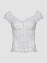 Pure White Lace Short Sleeve Top