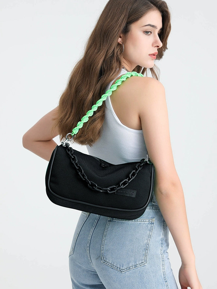 Fashion Mesh Solid Color Sport Bag