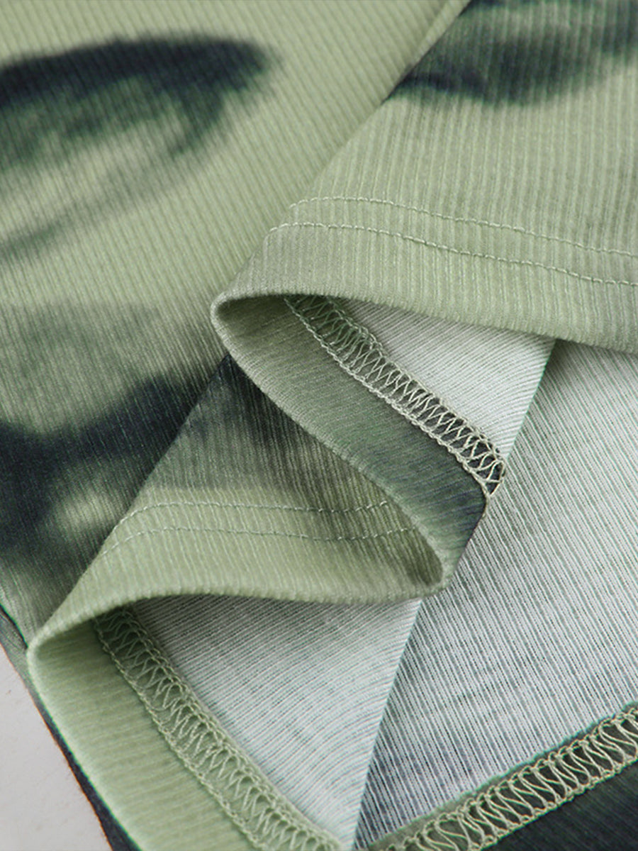 Green Tie-Dye Tank Top