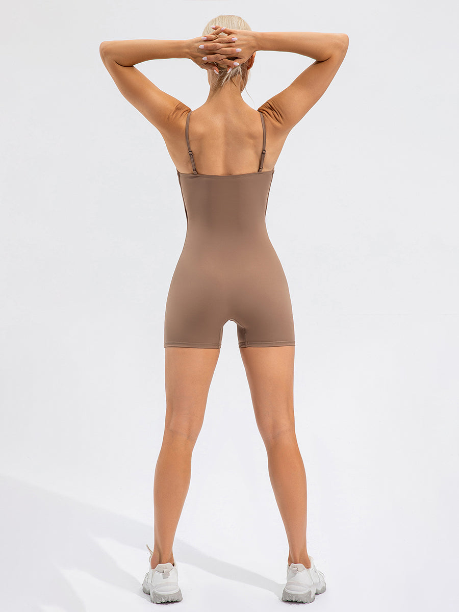 Plain Backless Straps Unitards Skin-Friendly Sleeveless Romper