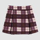 Fake Two Piece Shirt Top + Plaid Skirt with Tie Set