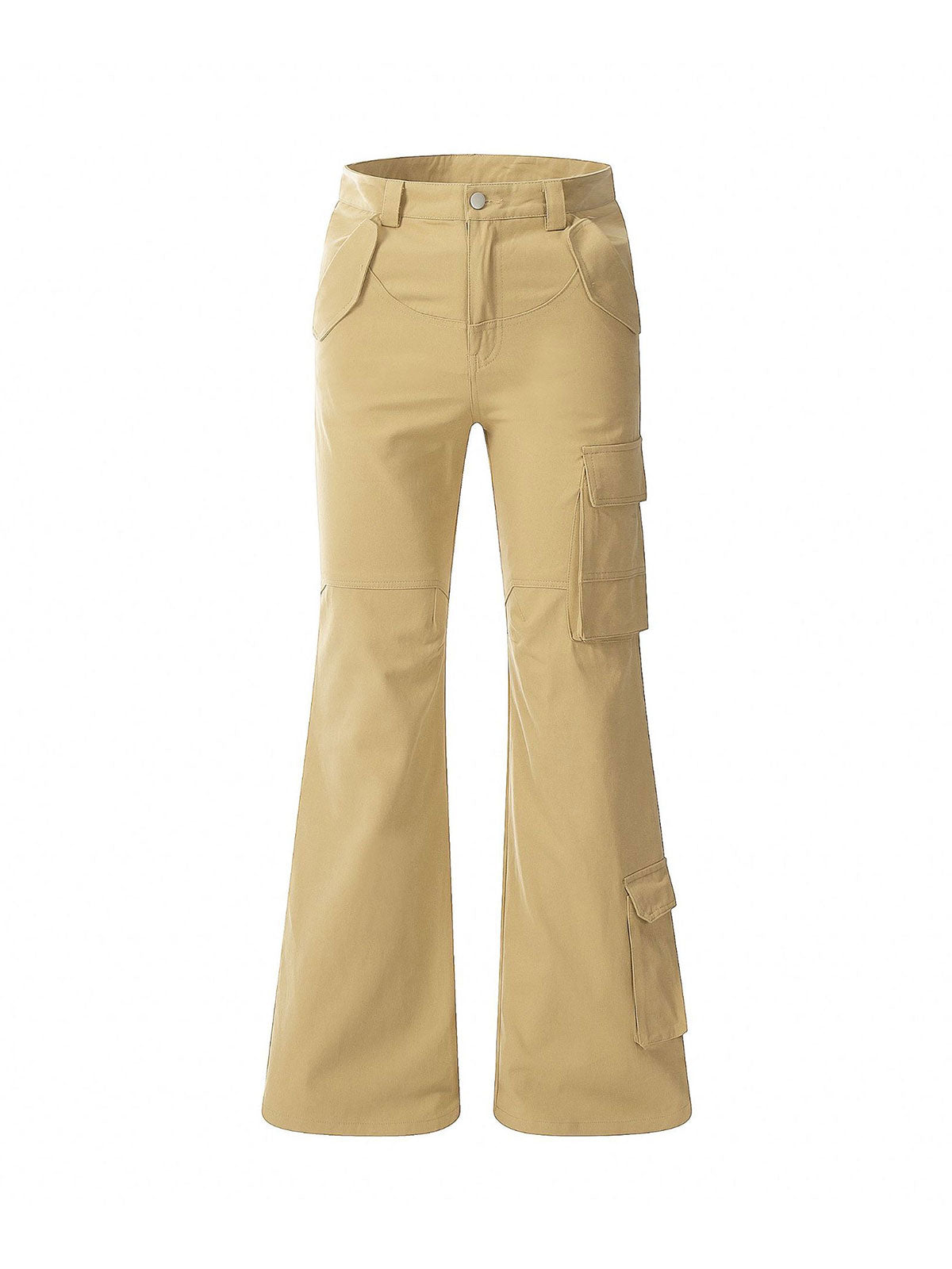 Vintage Casual Solid Color Low Rise Cargo Pants