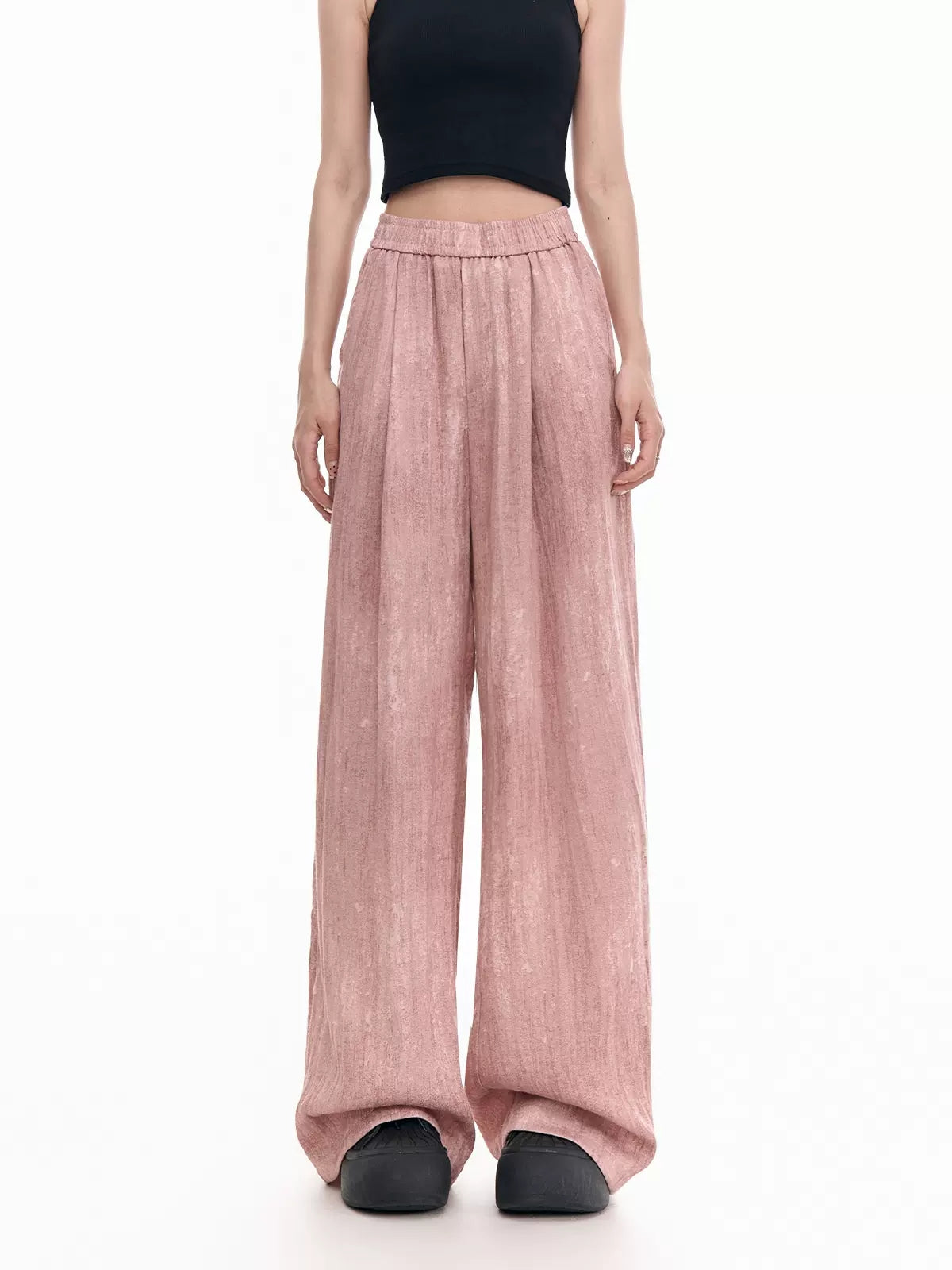 Tie-Dye Pleated Loose Wide Leg Pants