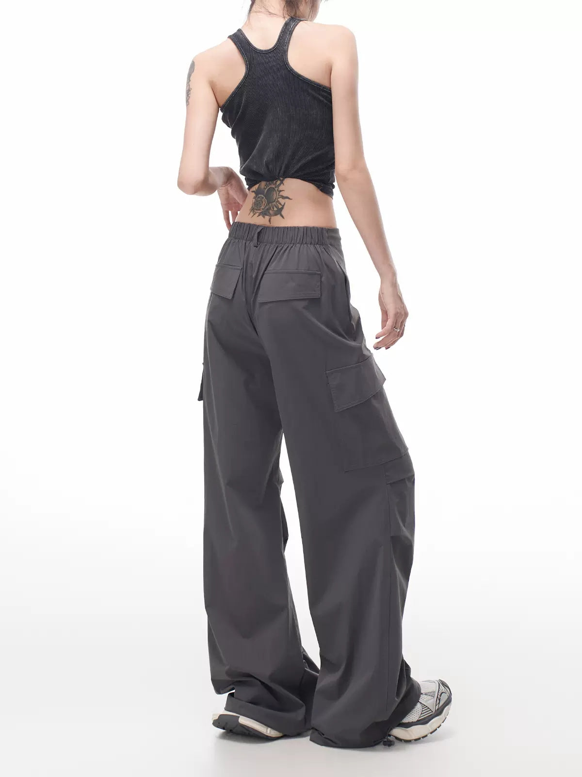 Casual Loose High Waist Cargo Drawstring Pants