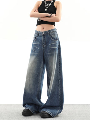 Vintage Straight Leg High Waist Loose Fit Denim Jeans