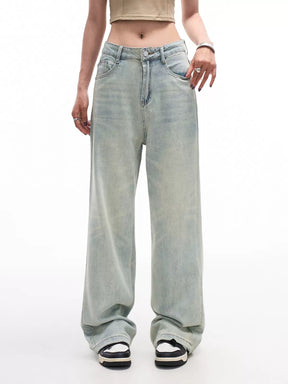 High Waisted Loose Light Blue Casual Jeans