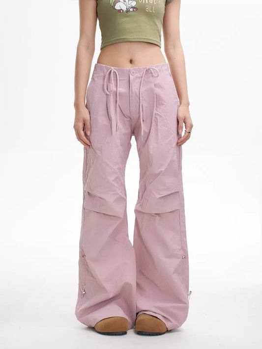 Casual Pink Loose Drawstring Sports Pants