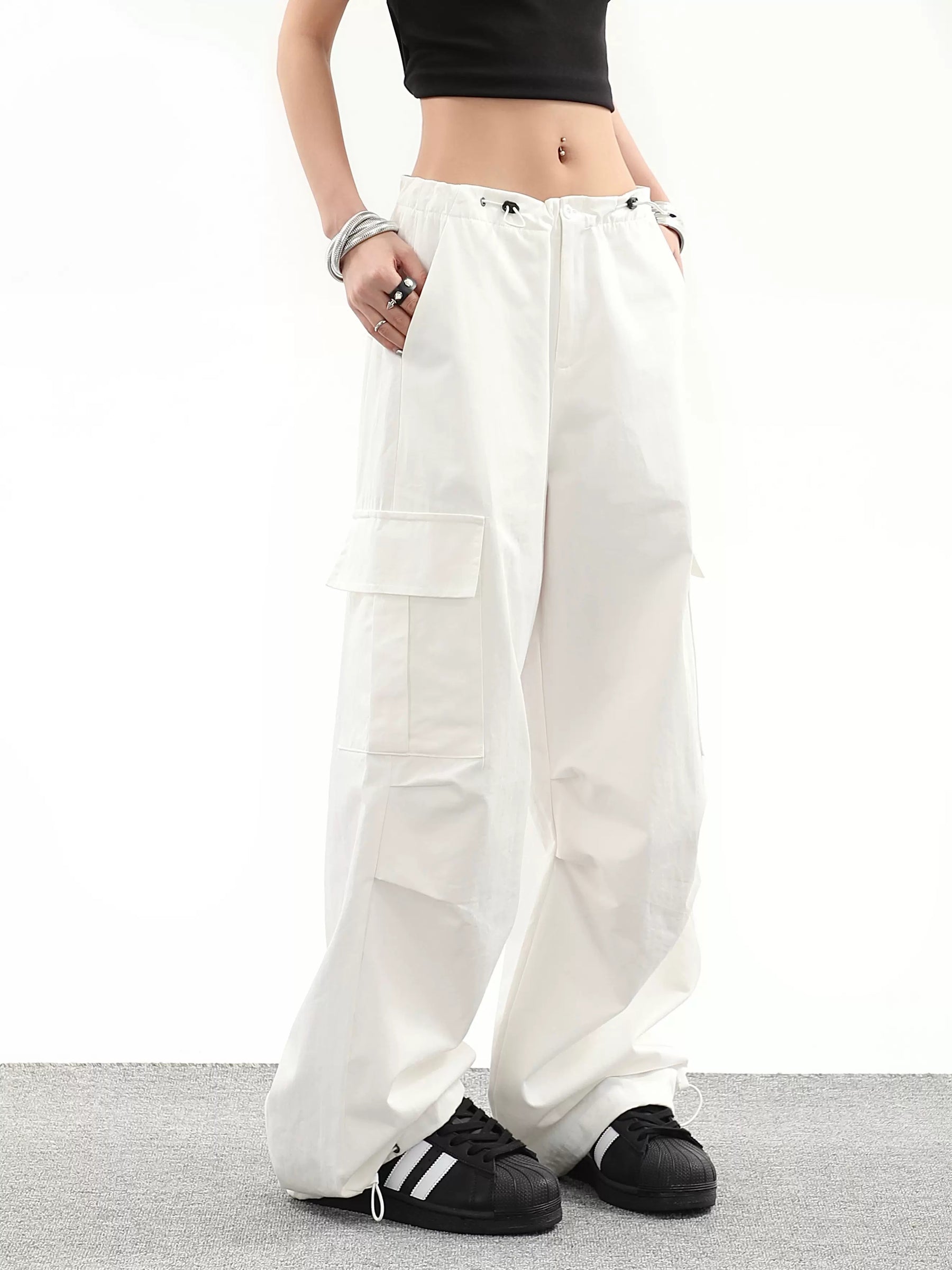 Loose Casual Drawstring Cargo Sweatpants