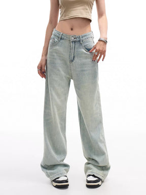 High Waisted Loose Light Blue Casual Jeans