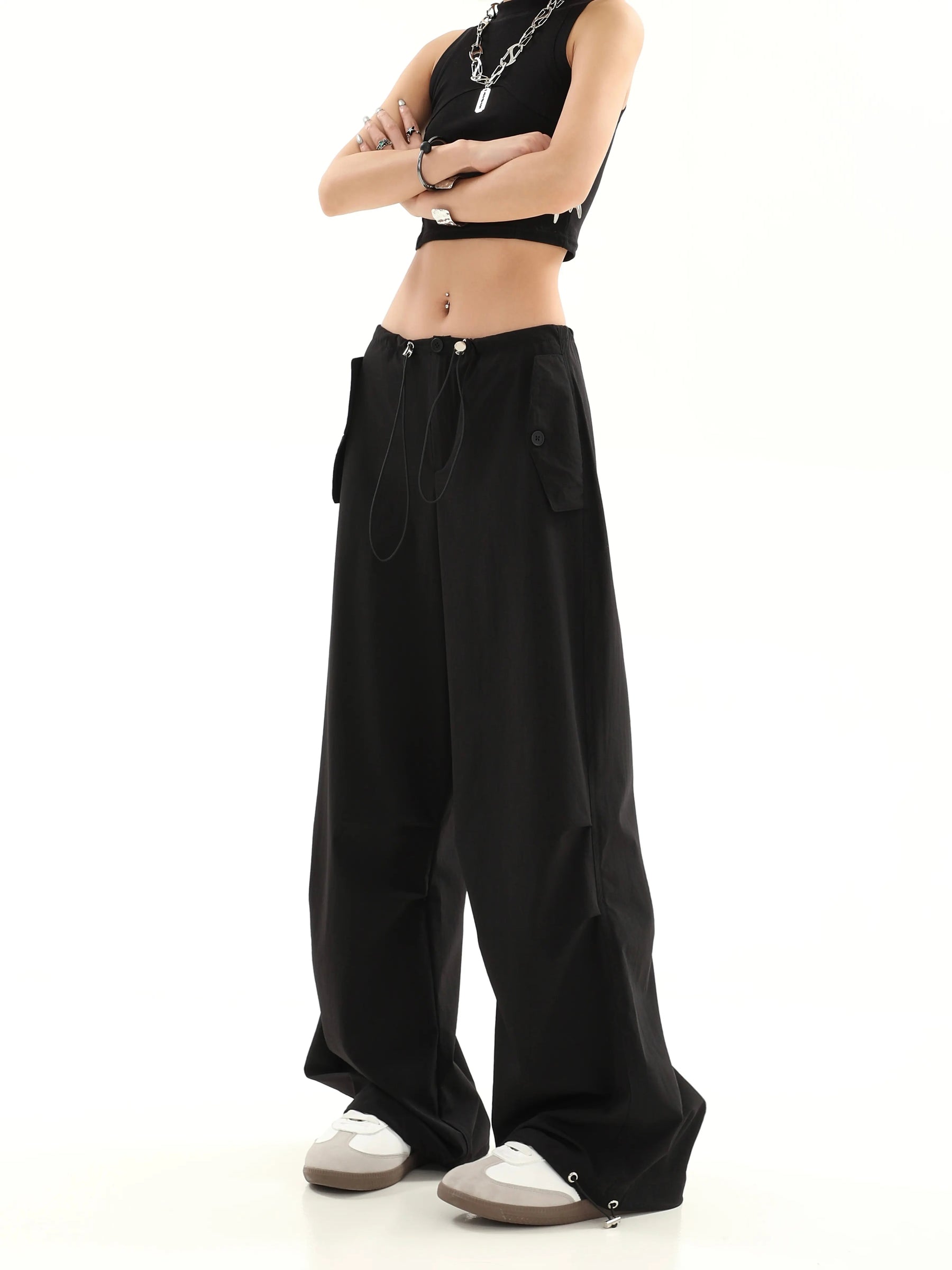 Summer Casual Loose High Waist Drawstring Pants