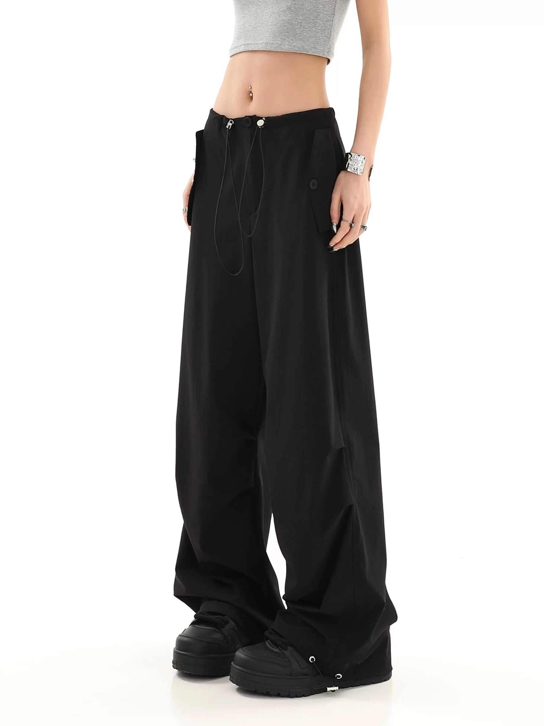 Summer Casual Loose High Waist Drawstring Pants