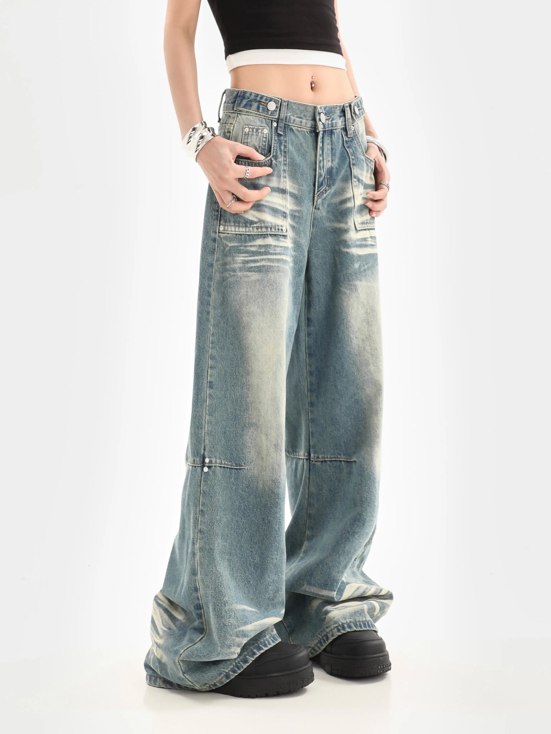 Loose High Waist Straight Leg Denim Jeans