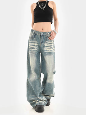 Loose High Waist Straight Leg Denim Jeans