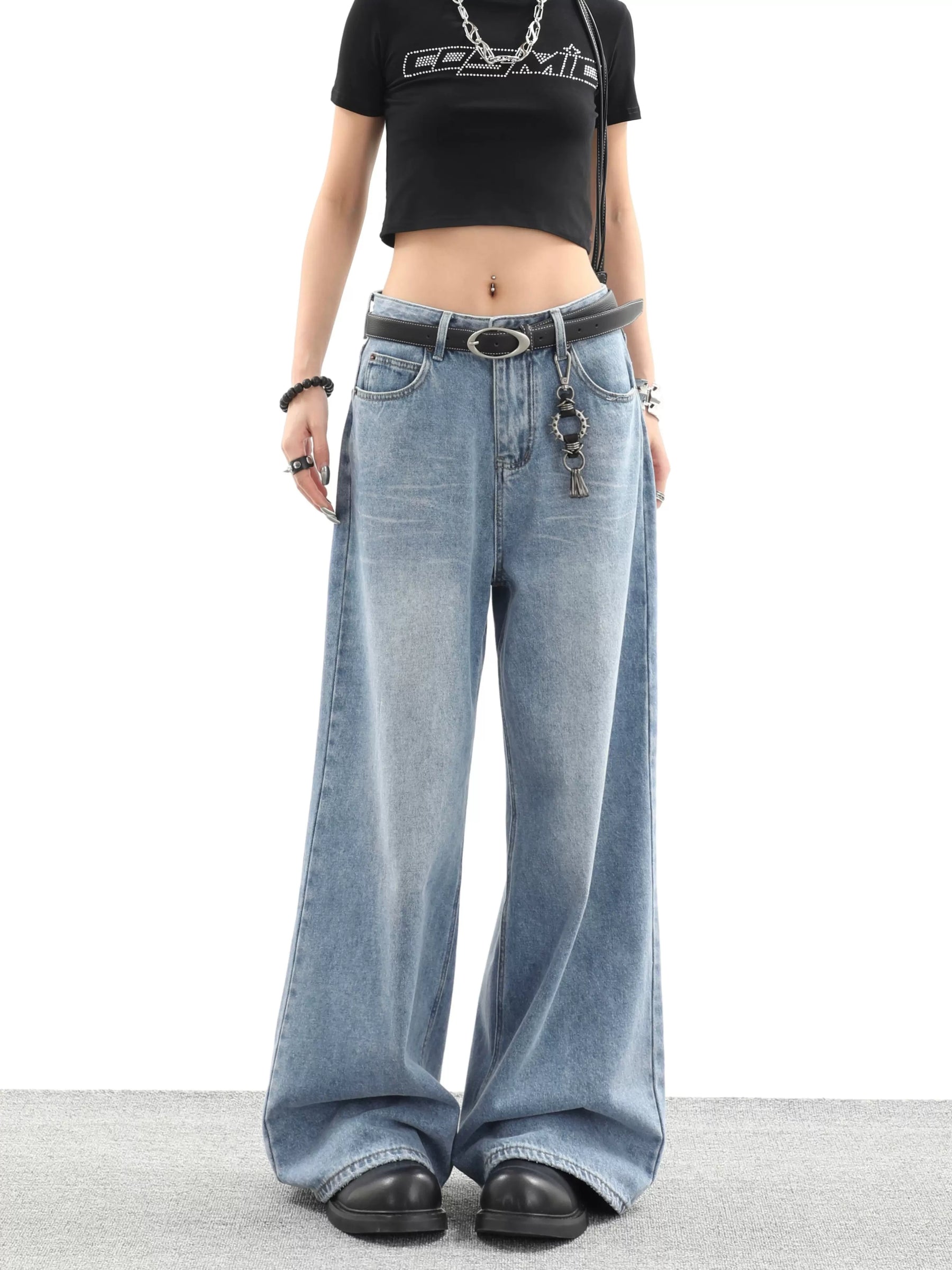 Classic Loose Fit High Waisted Denim Jeans