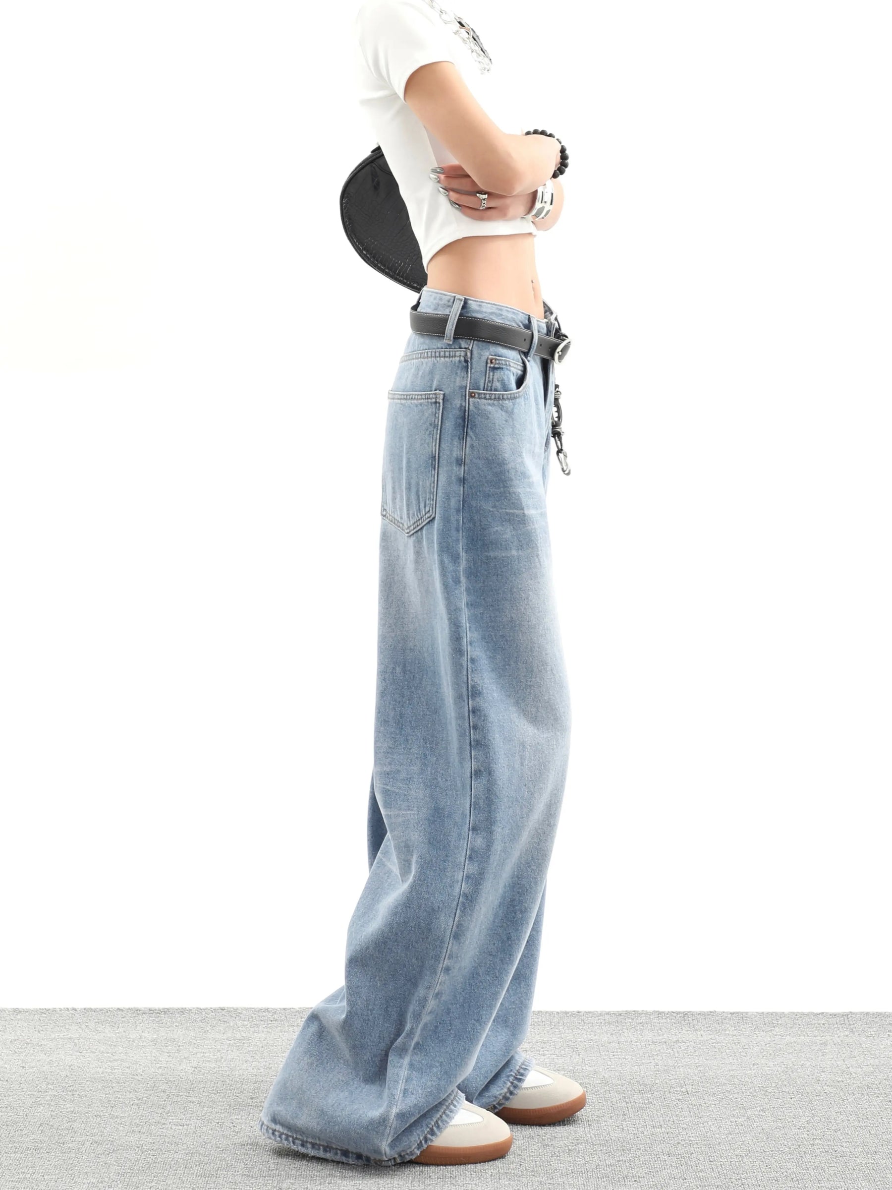 Classic Loose Fit High Waisted Denim Jeans