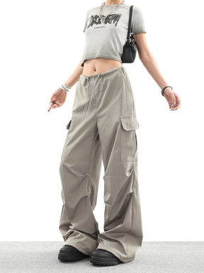 Solid Color Casual Quick Dry Drawstring Pants