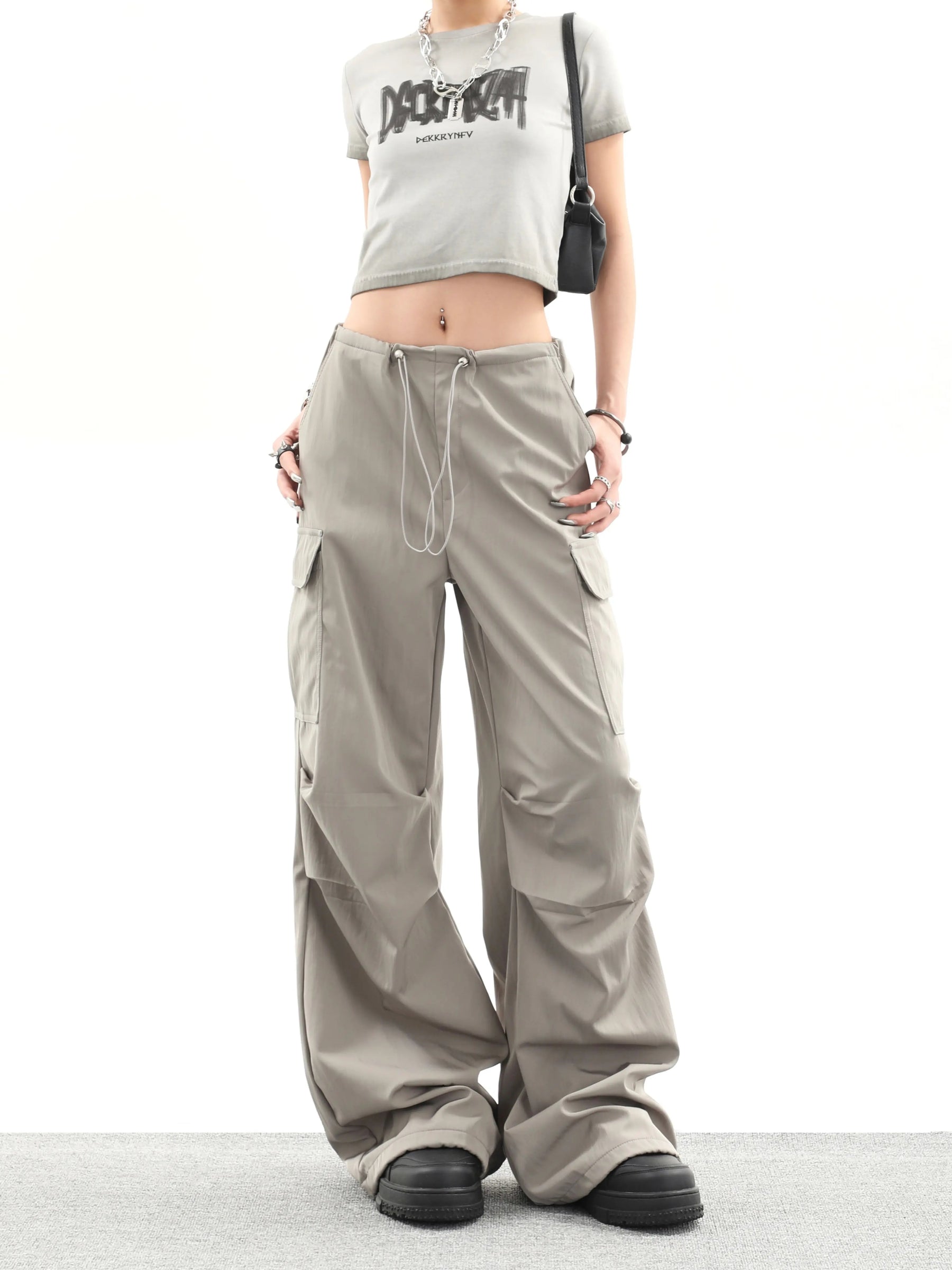 Solid Color Casual Quick Dry Drawstring Pants