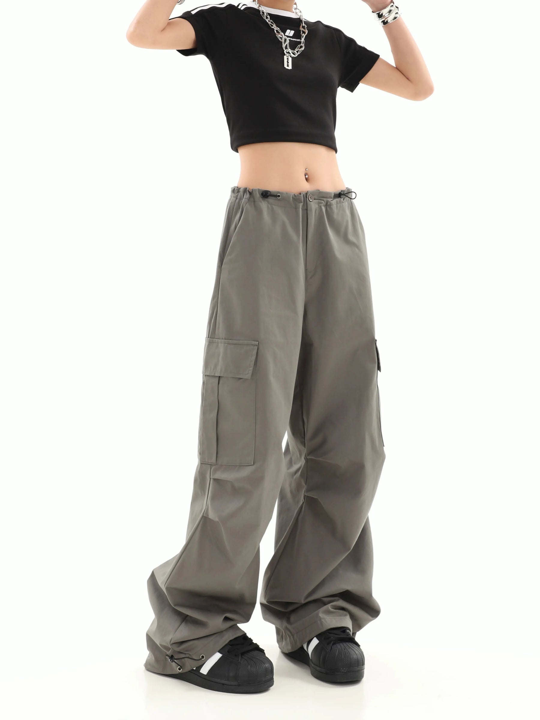 Loose Casual Drawstring Cargo Sweatpants