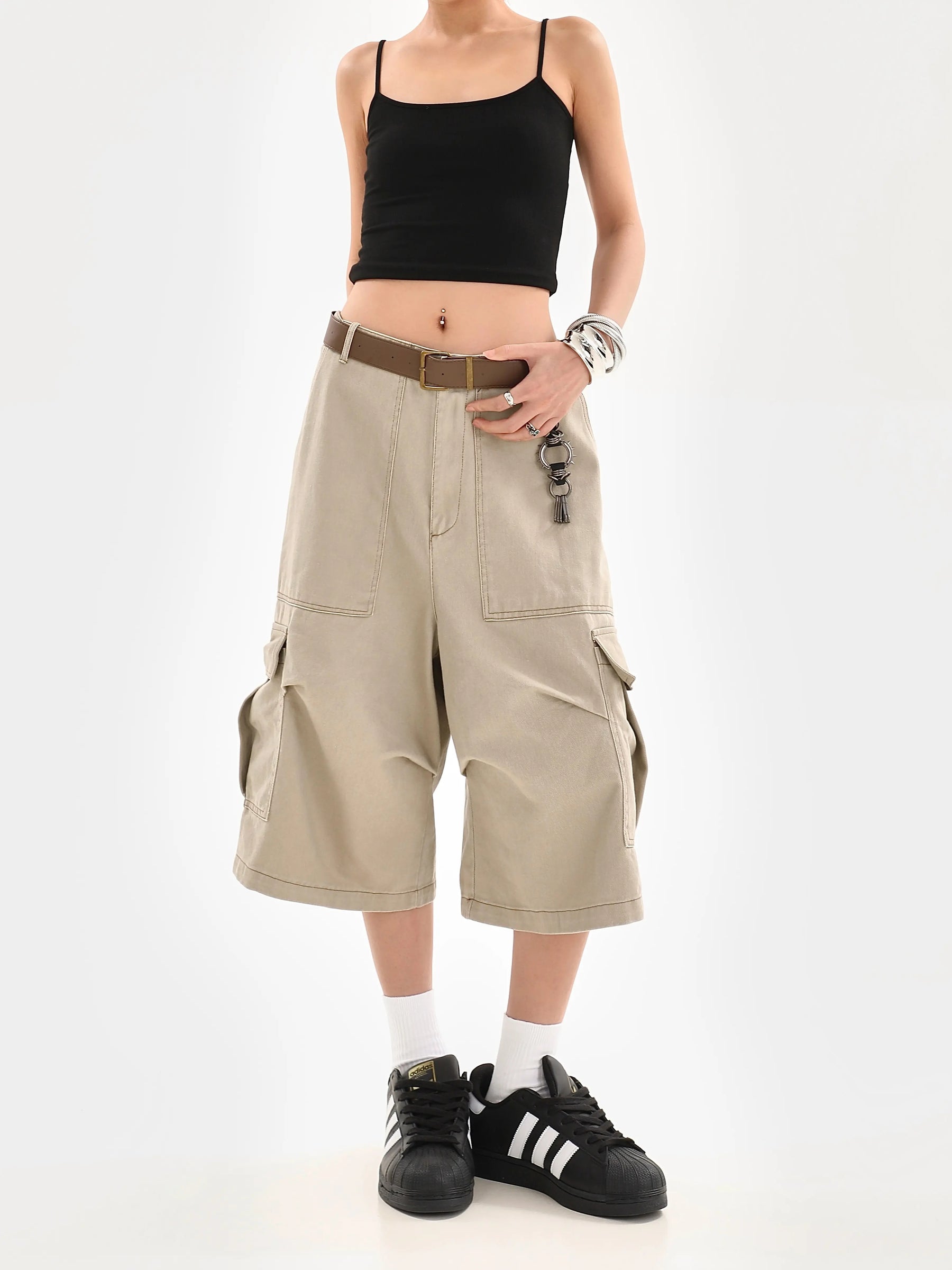 Vintage Loose Shorts Cargo Casual Pants