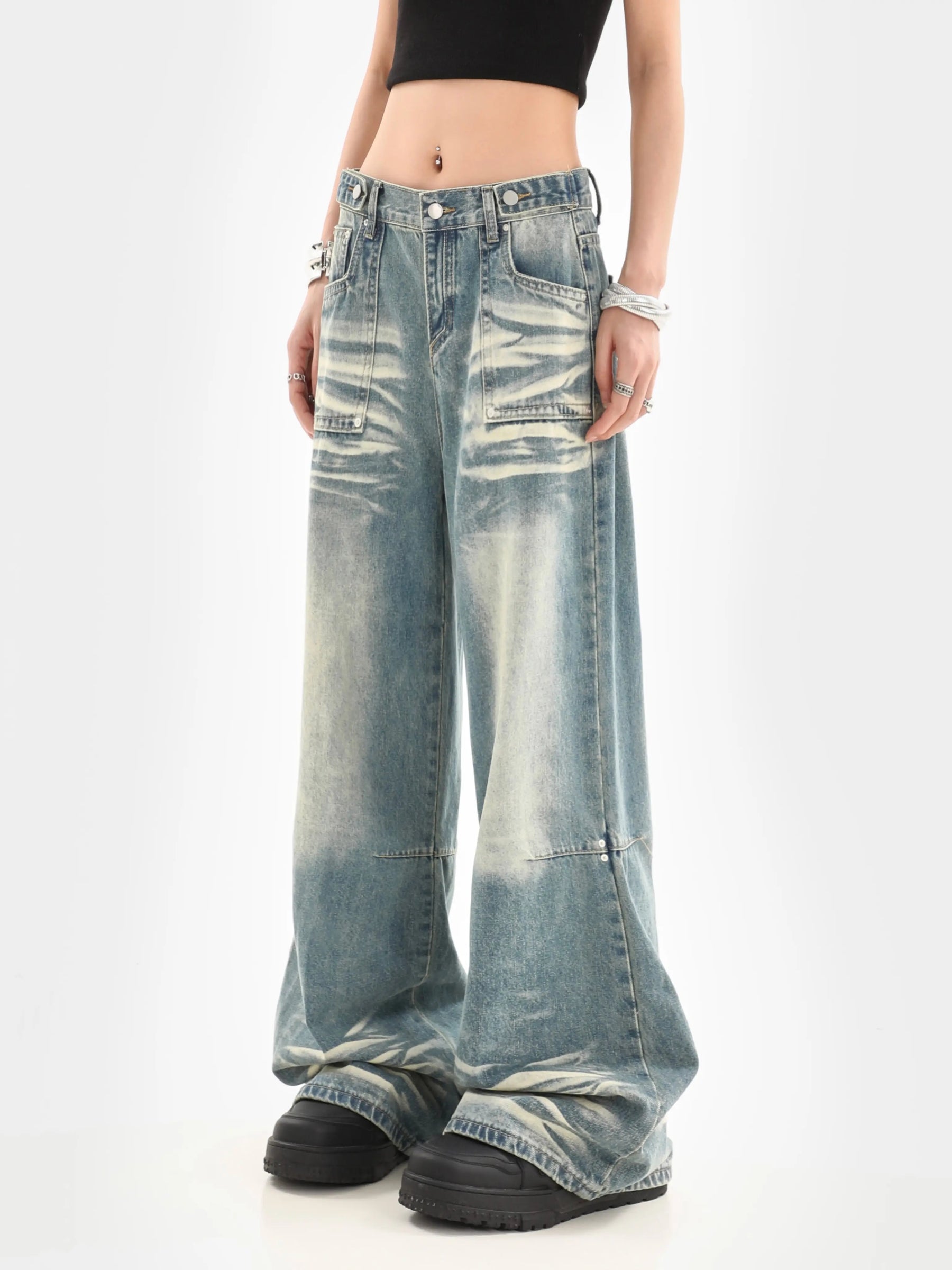 Loose High Waist Straight Leg Denim Jeans