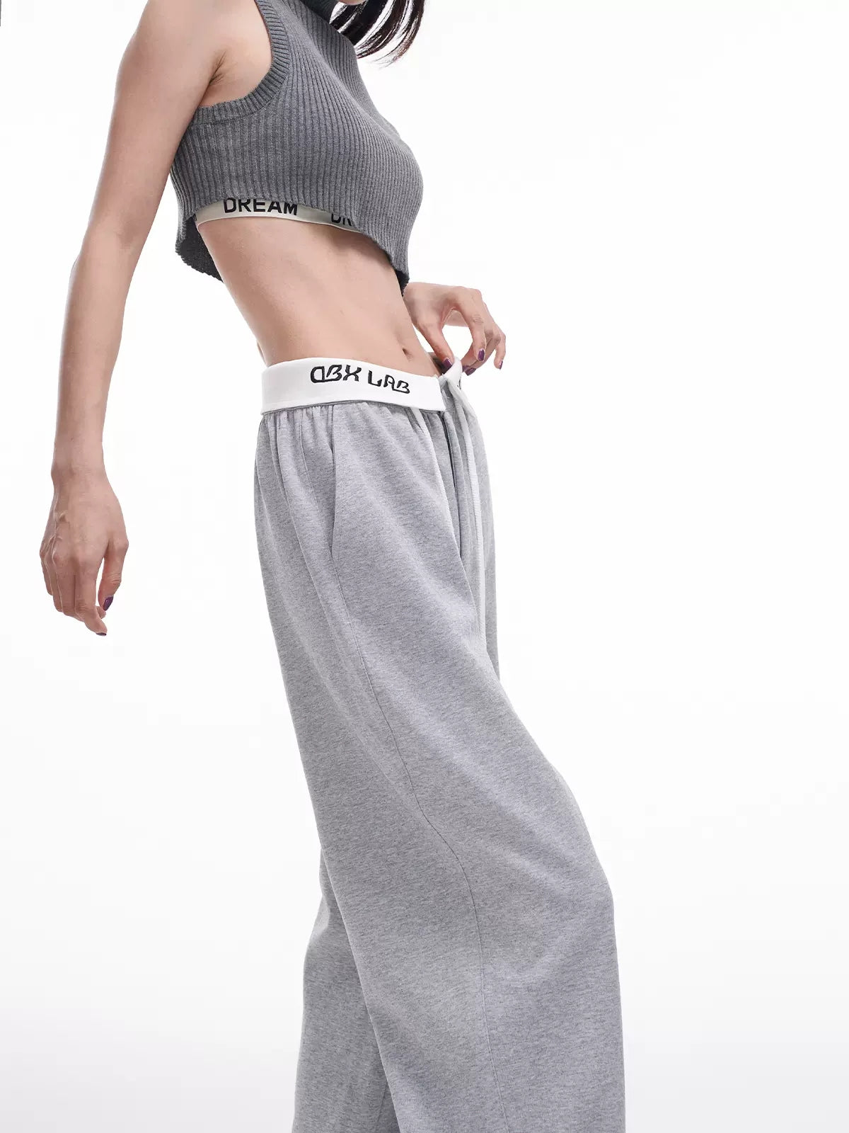 Casual Letter Printed Loose Drawstring Sweatpants