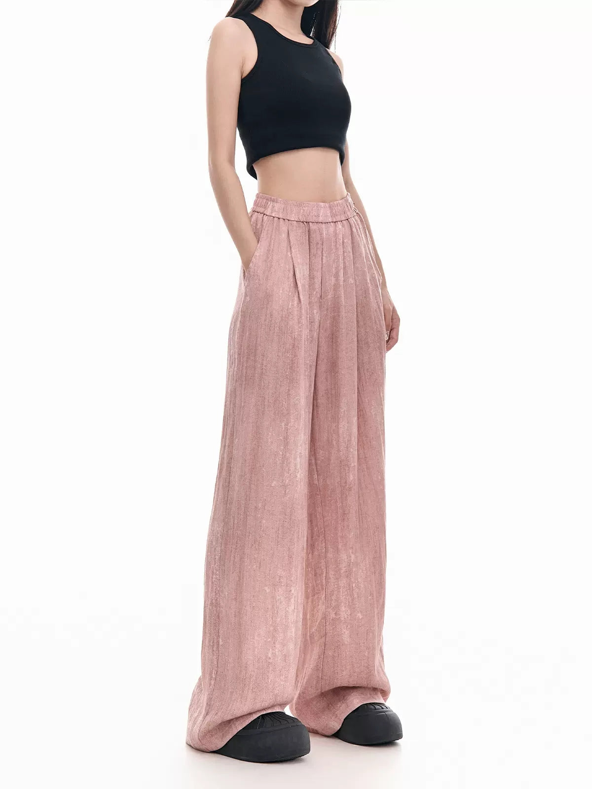 Tie-Dye Pleated Loose Wide Leg Pants