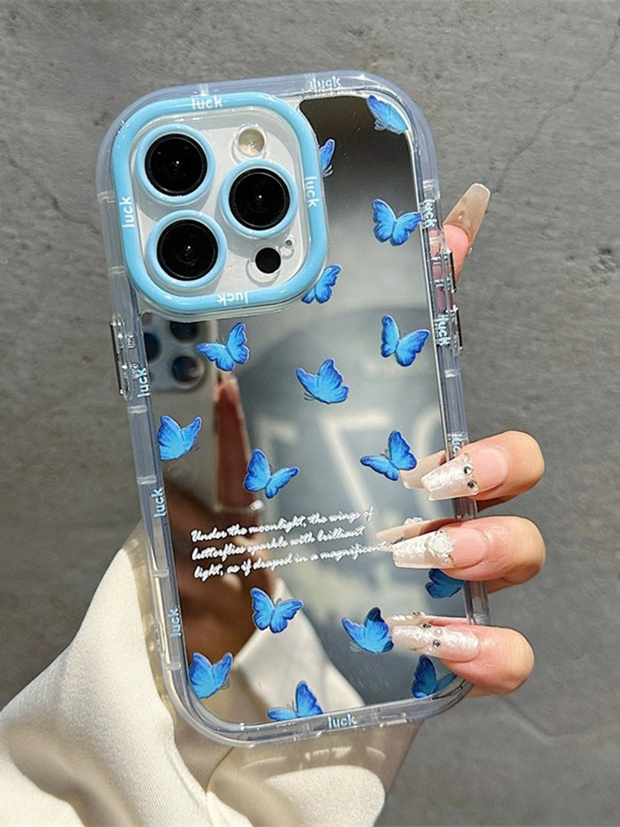 Blue Butterfly Mirror Phone Case